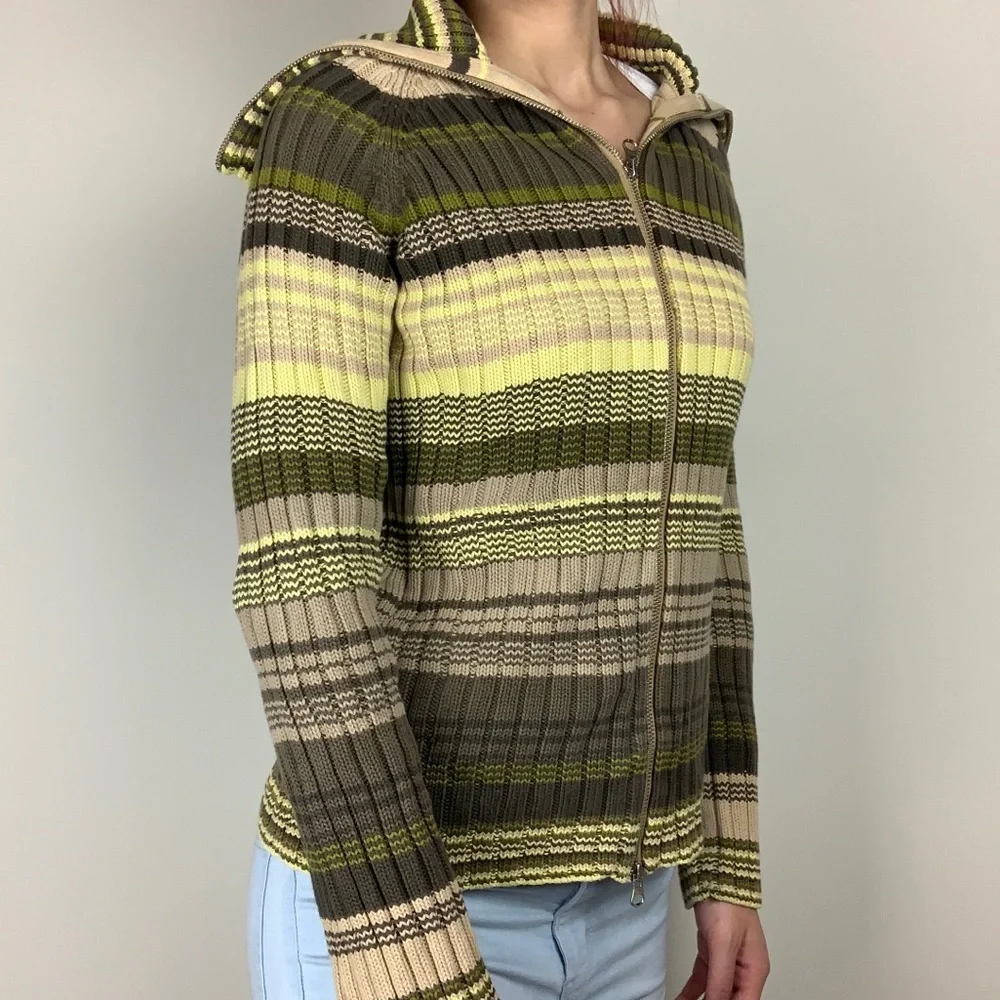 J. Crew Striped Zip-Up Sweater - Picture 3 of 6